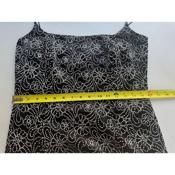 Carmen Marc Valvo Slip Dress 10 Beaded Lace Cocktail Y2K Style Formal Prom Hoco - Picture 6 of 16